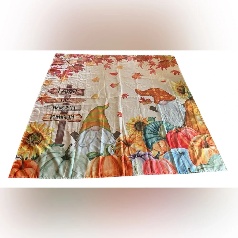 Fall & Gnome Themed Shower Curtain